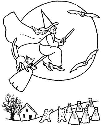 witch coloring page