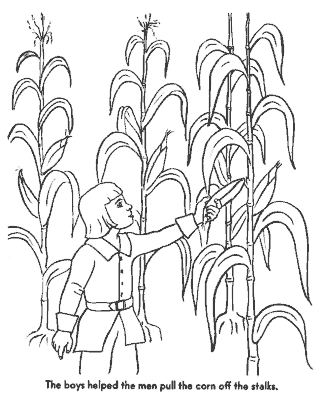 thanksgiving pilgrim coloring page