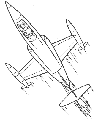 jet airplane coloring page