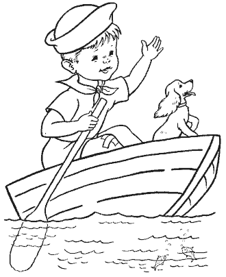 small boat coloring page