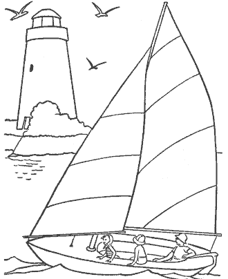 sail boat coloring page