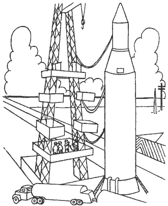 space shuttle coloring page