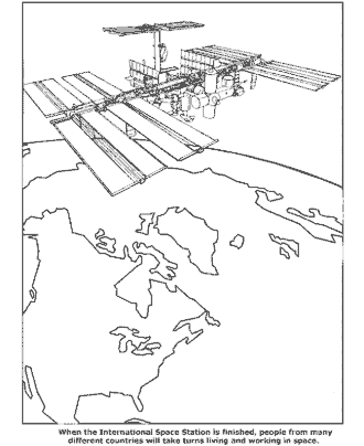 space coloring page