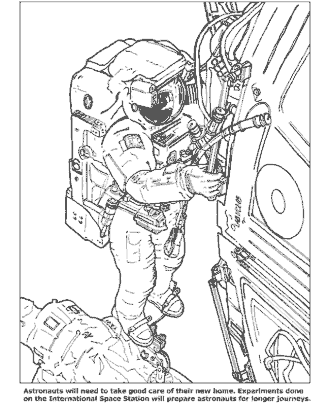 space coloring page