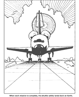 space shuttle coloring page