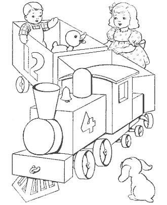 train coloring page