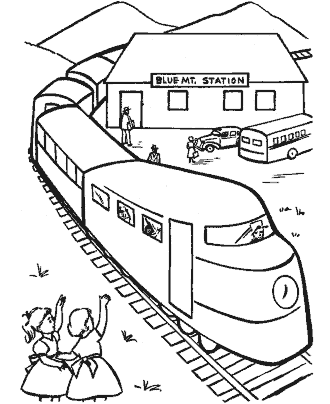 train coloring pages