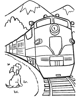 train coloring page